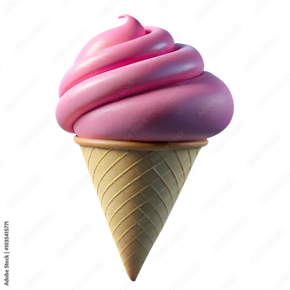 Delicious pink ice cream in a waffle cone for food and dessert design concepts
Delicious pink ice cream in a waffle cone for food and dessert design concepts