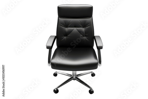 Ergonomic Swivel Office Chair for Ultimate Comfort and Support During Work Hours Isolated on Transparent Background