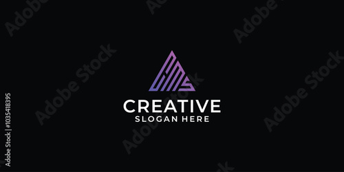 letter cms tryangel logo