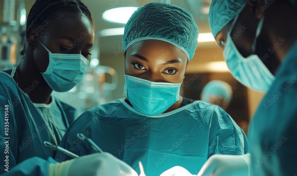 Team of surgeons performing surgery, Generative AI Team of surgeons performing surgery, Generative AI