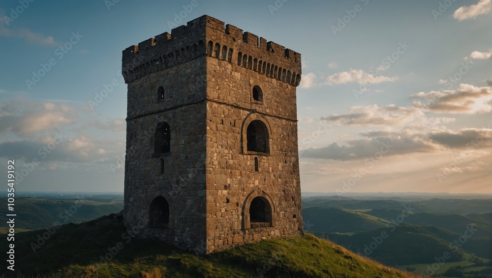 A hidden archer tower in a dense forest A hidden archer tower in a dense forest