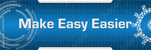 Make Easy Easier Blue Binary Gear Circle Horizontal 