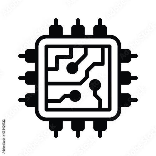 Download this unique icon of ai processor, microprocessor vector