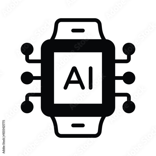 A smartwatch with a chip, symbolizing wearable AI technology for daily use