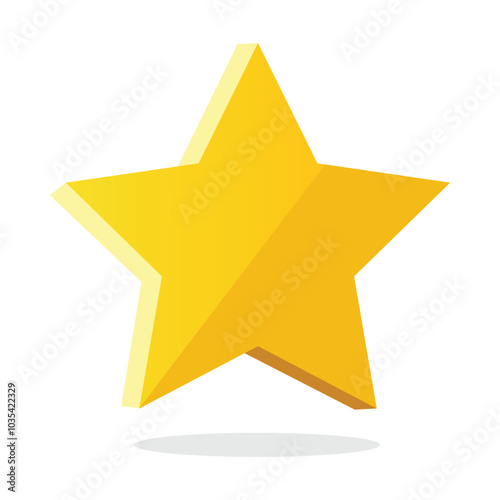 Gold star for rating concept. Golden star isolated on white background. Vector illustration