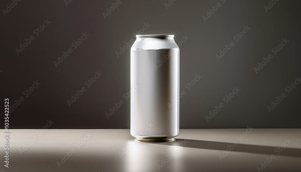 a blank beverage can on a table that can be designed neutral background a blank beverage can on a table that can be designed neutral background