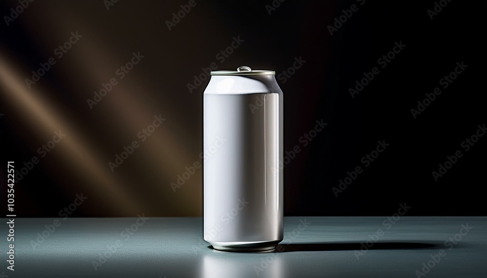 a blank beverage can on a table that can be designed neutral background a blank beverage can on a table that can be designed neutral background