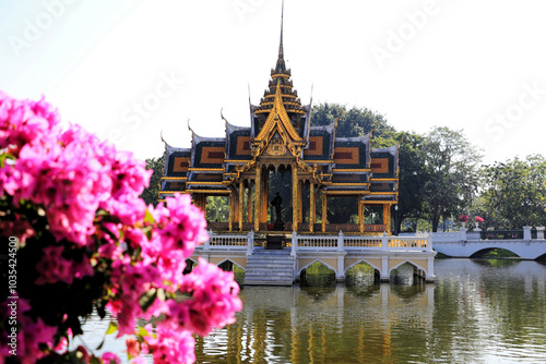 the Aisawan Thiphya-Art Pavilion is a magnificent example of traditional Thai architecture