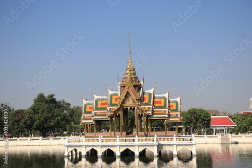 the Aisawan Thiphya-Art Pavilion is a magnificent example of traditional Thai architecture photo