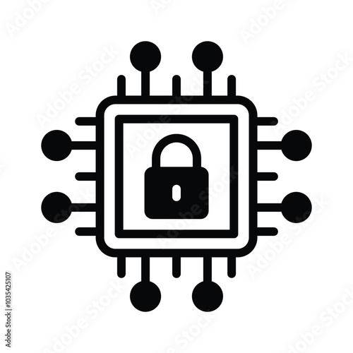 Grab this creative icon of secure processor in modern style