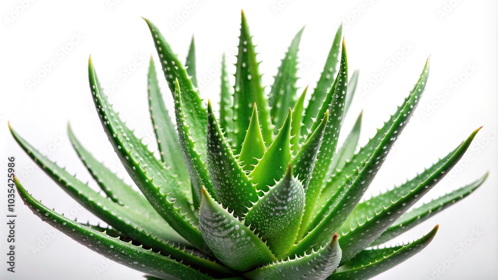 Low angle view of aloe vera plant against white background Low angle view of aloe vera plant against white background