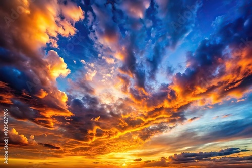 Low angle view of colorful clouds at sunset canvas