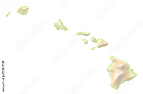Map of the State Hawaii (US).