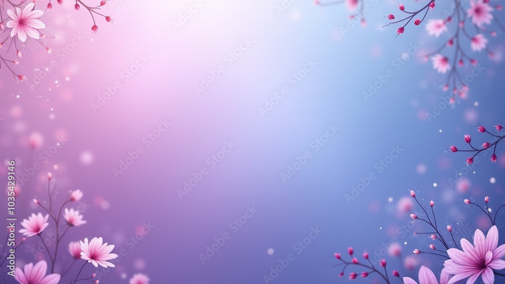 floral design features delicate pink flowers and buds against a soft gradient of pink and blue. floral design features delicate pink flowers and buds against a soft gradient of pink and blue.
