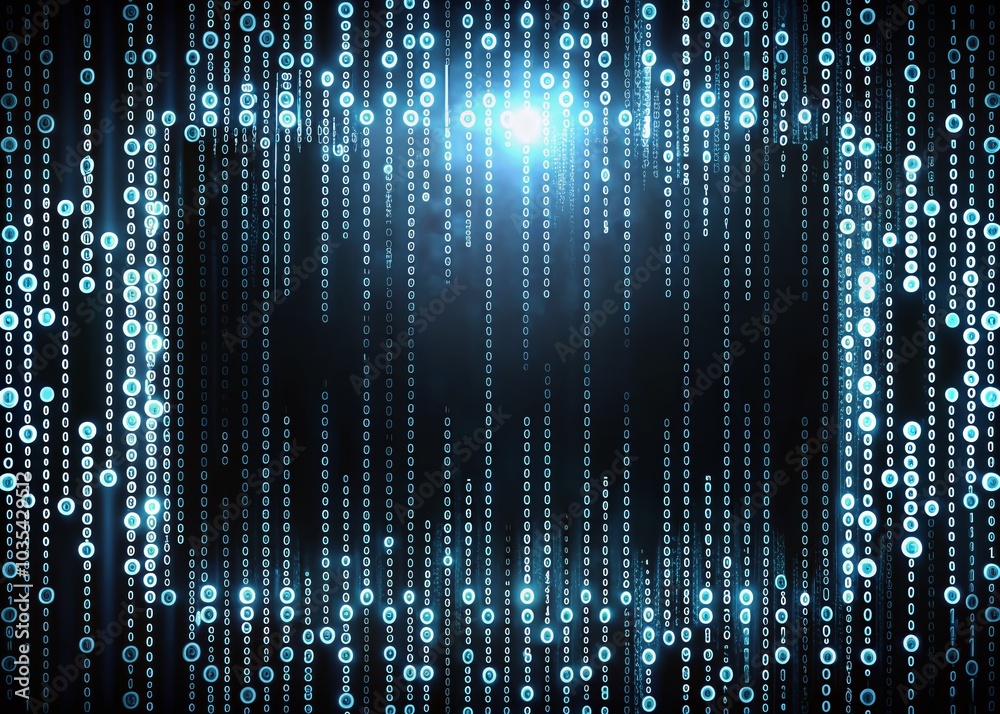 High Dynamic Range Frame Background with Binary Code Numbers for Data Visualization High Dynamic Range Frame Background with Binary Code Numbers for Data Visualization