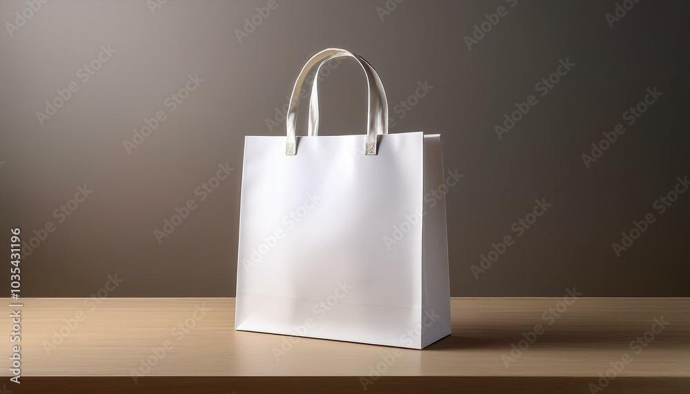 a blank shopping bag on a table that can be designed neutral background a blank shopping bag on a table that can be designed neutral background
