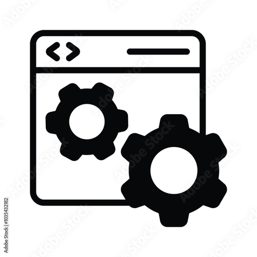 Cogwheel with website denoting concept icon of website setting