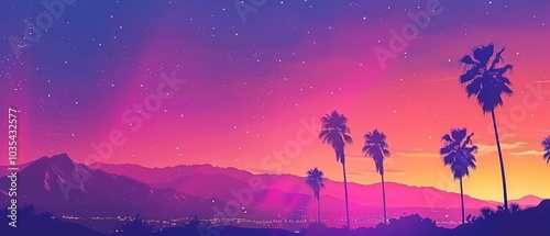 A beach scene with a beautiful sunset in the background