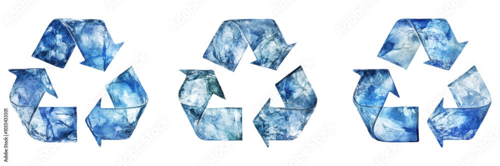 Blue Ice Recycle Symbol  Environmentally Friendly  Save The Planet