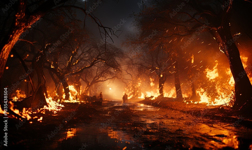 Devastating Fire Engulfing Dense Forest Devastating Fire Engulfing Dense Forest