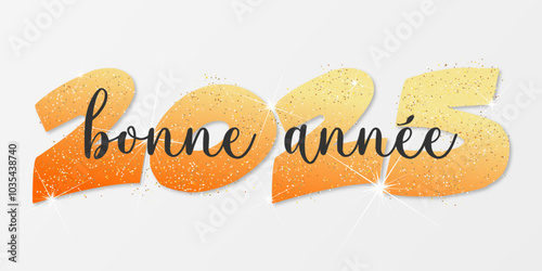 Bonne année - meilleurs vœux 2025 - vecteur pour affiche, bannière, salutation et célébration du nouvel an 2025.	