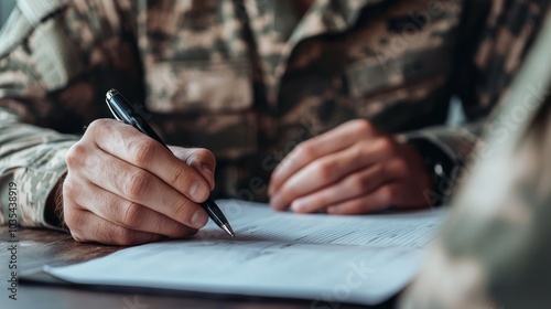 Wallpaper Mural A close-up of a veteran receiving career counseling, exploring job opportunities and resources tailored to their needs Torontodigital.ca