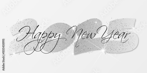 Happy new year - best wishes 2025 with colorful number. Perfect vector for poster, banner, greeting and new year 2025 celebration.	