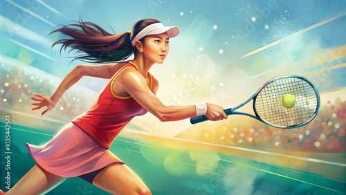 woman player in a game of Tennis