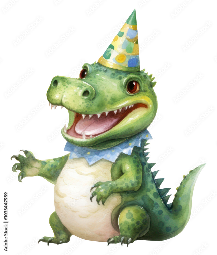 Naklejka premium PNG Aligator animal balloon party.