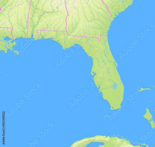 Map of the State Florida (US).