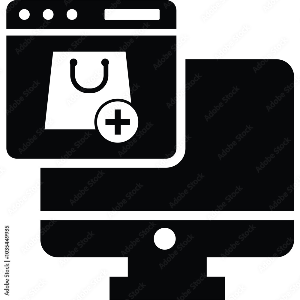 Online shopping, e-commerce, digital icon Online shopping, e-commerce, digital icon