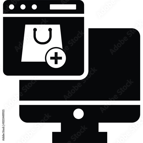 Online shopping, e-commerce, digital icon