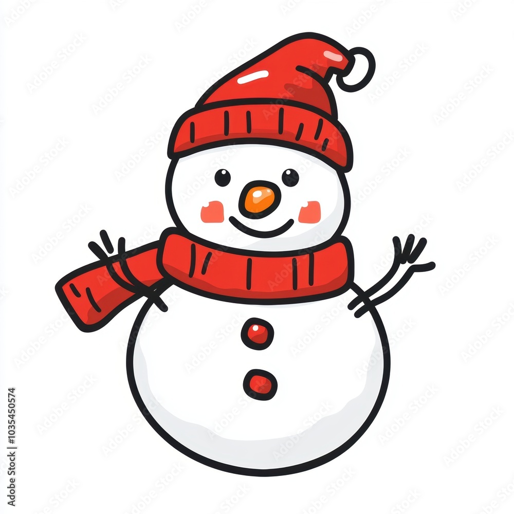 Cute snowman. Icon. Vector. Winter holiday theme. Cute snowman. Icon. Vector. Winter holiday theme.