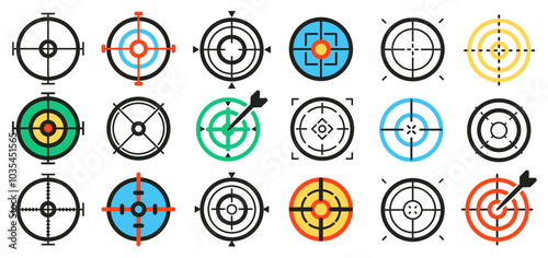 Target flat icons vector image