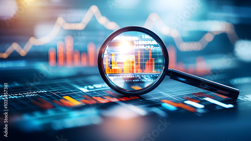 Analyzing data trends with a magnifying glass