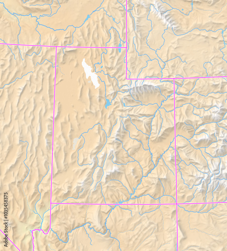 Map of the State Utah (US).