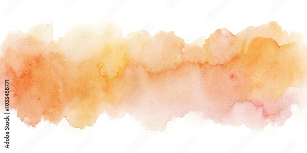Naklejka premium Abstract watercolor painting in pastel shades of peach and apricot with leading lines