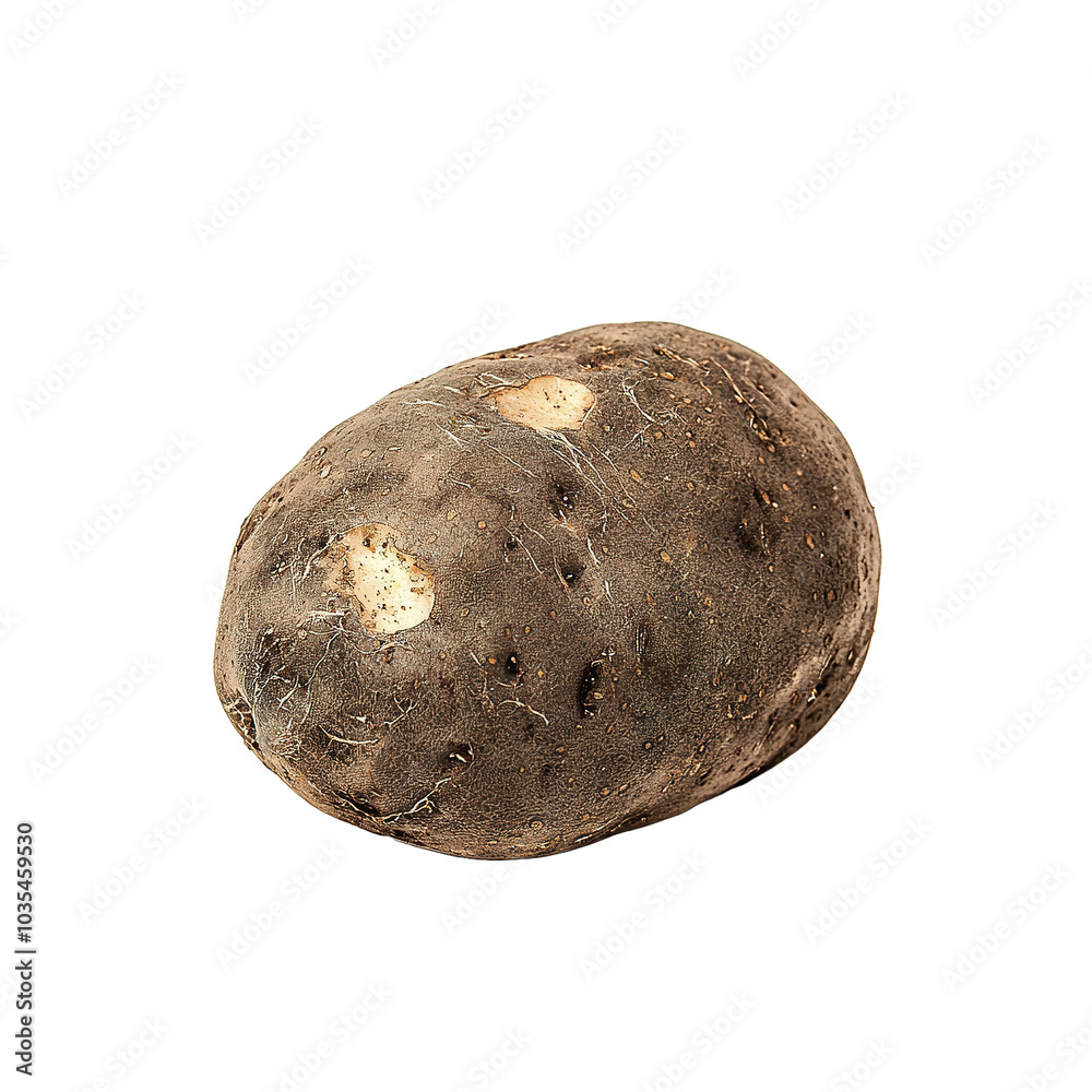 a potato, side view, on isolated transparent background a potato, side view, on isolated transparent background