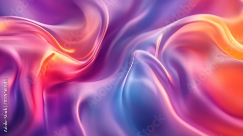 Abstract background with flowing, vibrant, colorful, digital, liquid, fluid, shapes and textures.