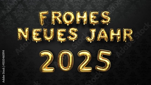 Photography Frohes Neues Jahr 2025 Klassische Tapete. 3D illustration.