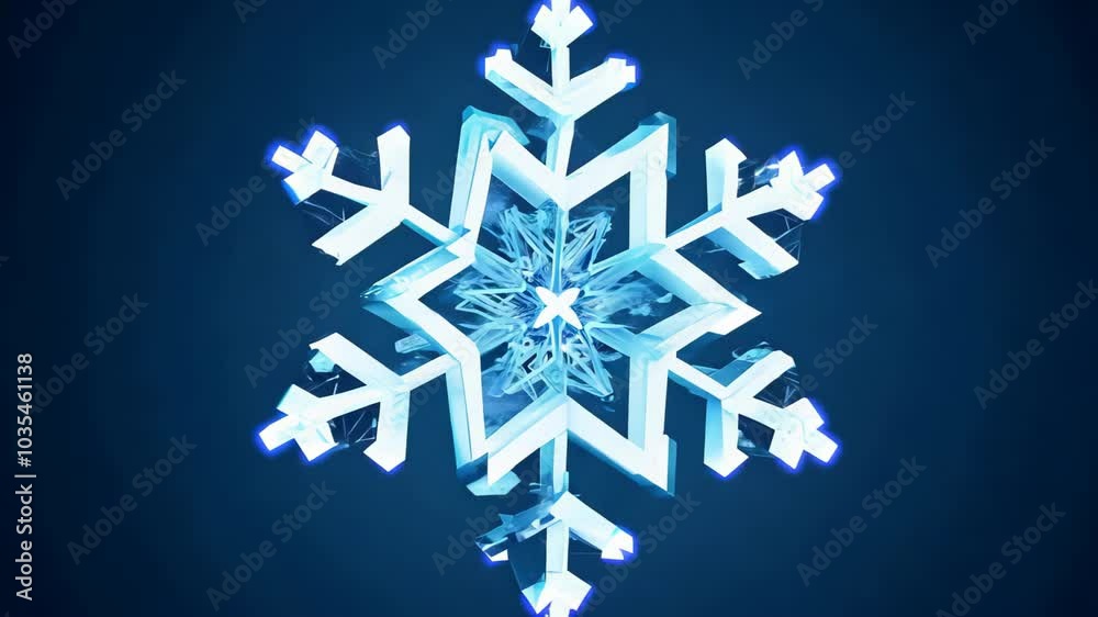 A snowflake is shown in a blue background A snowflake is shown in a blue background