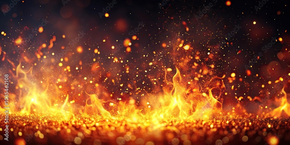 Abstract background of fiery embers and dynamic particles in the air Abstract background of fiery embers and dynamic particles in the air