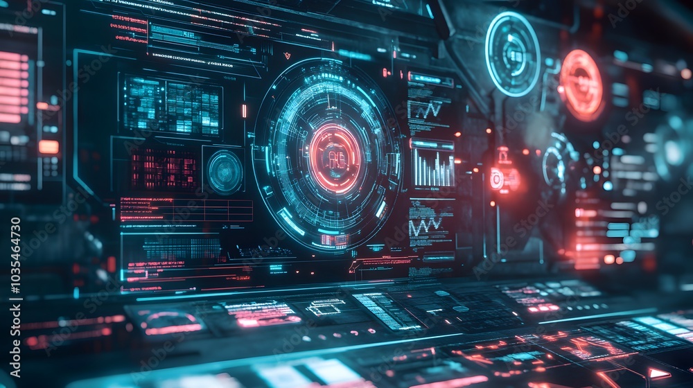 Fototapeta premium Composite image of abstract technology interface. 