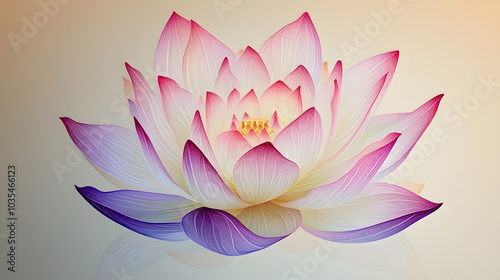 Vibrant pink lotus flower on a serene background