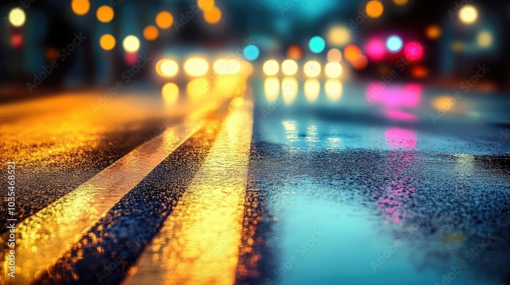 Colorful Abstract Blurred City Road Background