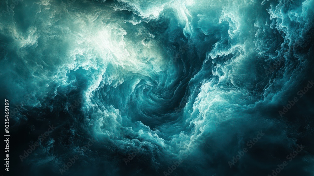 Abstract swirling blue and white clouds creating a vortex in the sky. Abstract swirling blue and white clouds creating a vortex in the sky.