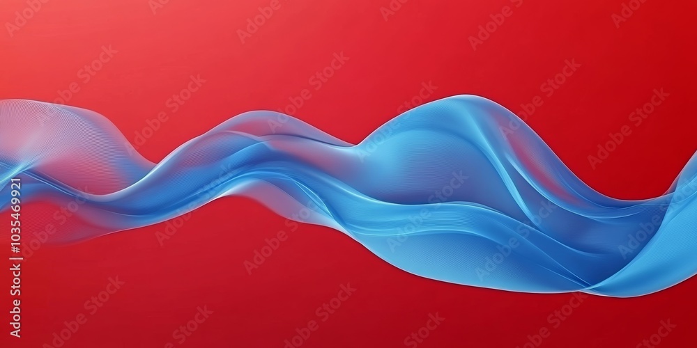 red background with a flowing blue wave pattern, a modern and sleek design with space for text. red background with a flowing blue wave pattern, a modern and sleek design with space for text.