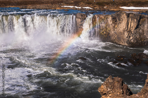 nature sceneries around the Godafoss waterfall, Northern Iceland