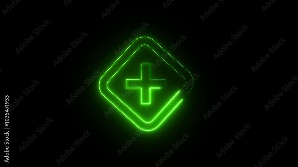 Neon Plus Sign Animation: Neon Plus Sign Animation: