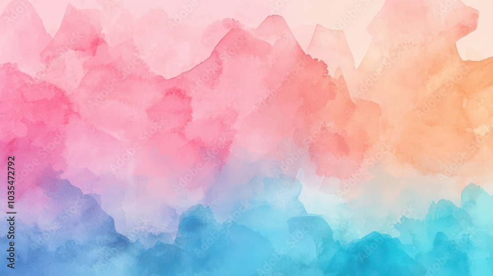 Watercolor abstract background in vibrant hues of pink, blue, and orange. Watercolor abstract background in vibrant hues of pink, blue, and orange.